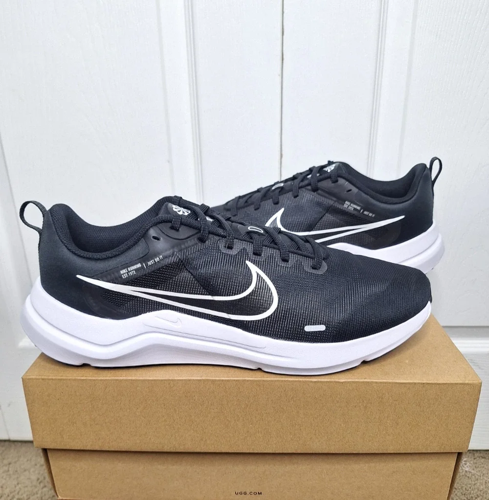 Nike Downshifter 12 Black White Gray DD9293-001 size 13 No Box